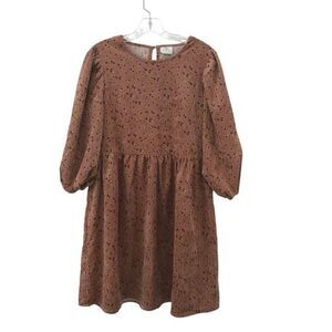 Vila Babydoll Cottage Style Corduroy Dress with Ditzy Floral Print size M (38)